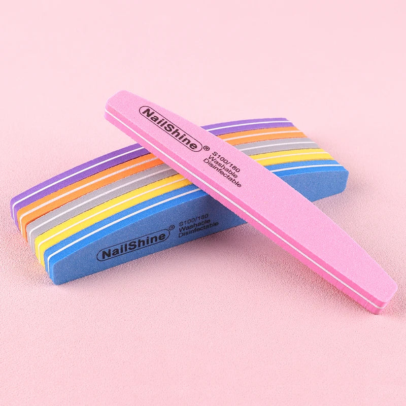 Nail Sponge File 100/180 Grit Double Sided Foam Emery Buffer Polish Tool