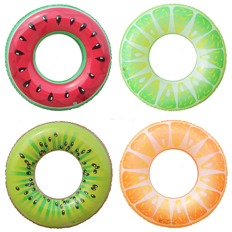 Watermelon Pool Float Ring - PVC Inflatable Summer Fruit Float for Beach & Pool
