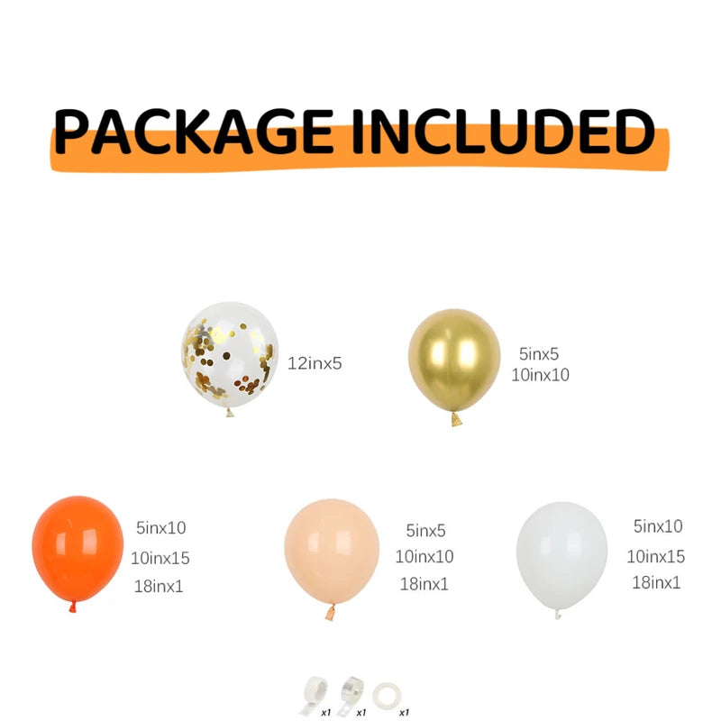 91Pcs Latex Balloons Confetti Garland Kit for Birthday Party & Baby Shower Decor