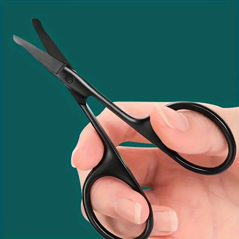 Precision Round Head Trimming Scissors for Nose Hair Grooming - Personal Care Tools