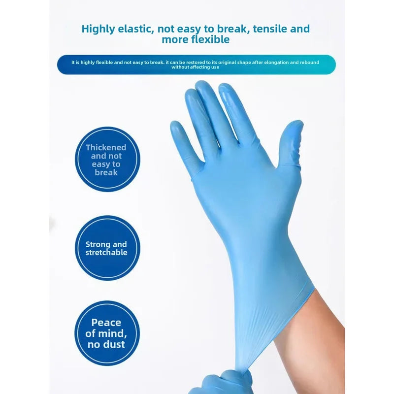 Disposable Nitrile Gloves 100pcs Box Powder-Free Household & Hairdressing Use