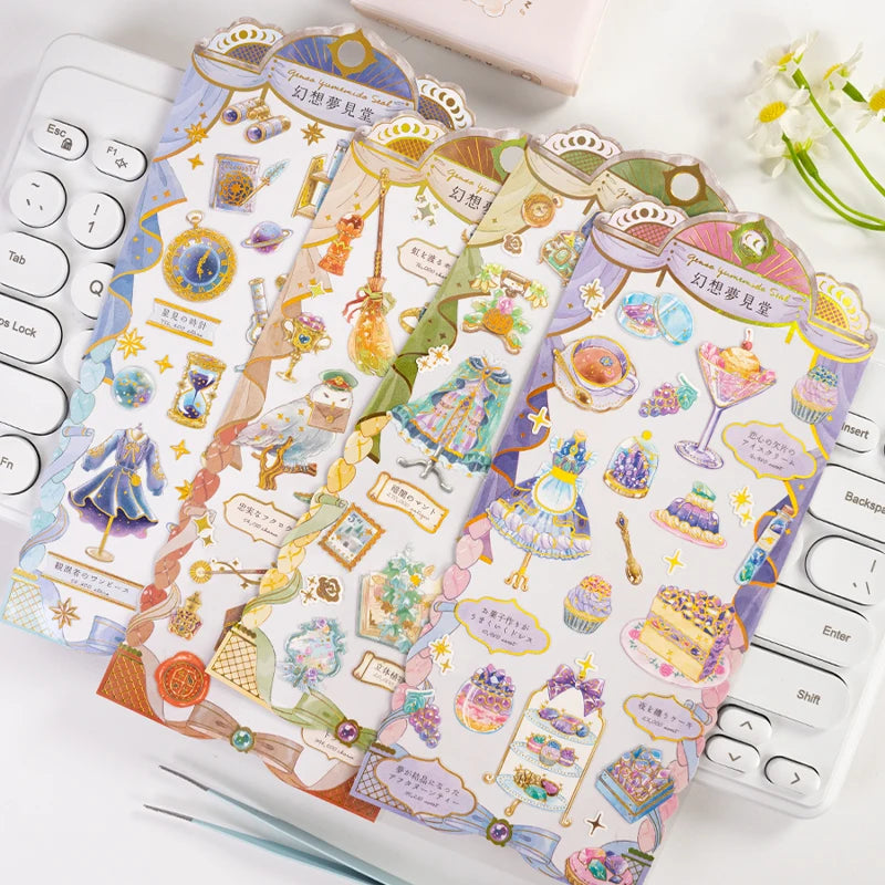 3 Pcs Fairy Tale Garden Cake Decor Stickers for Scrapbooking & Journaling