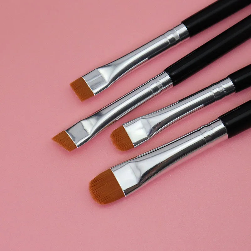 Flat Eyebrow Makeup Brush Set - Ultrathin Eyeliner & Contour Tools, Multiple Colors