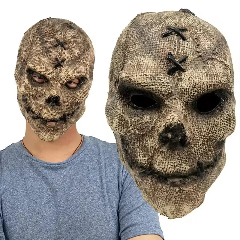 Halloween Killer Skull Mask Cosplay Scary Skeleton Latex Helmet for Party and Haunted House