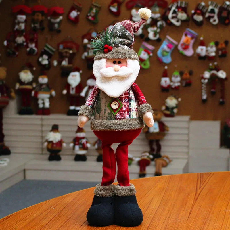 Christmas Doll Figurines Set - Santa, Snowman & Reindeer Home Decor