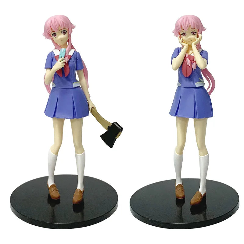 17cm Future Diary Mirai Nikki Yuno Gasai Action Figure - Anime Uniform Model Toy