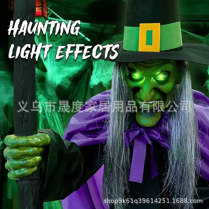 Outdoor Animated Witch Halloween Decoration - Horror Witch for Yard & Garden