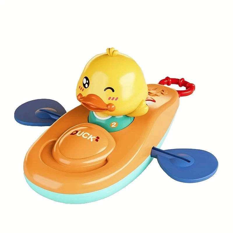 Kids Kayak Toy Yellow Duck Pool & Bath Floating Toy Set