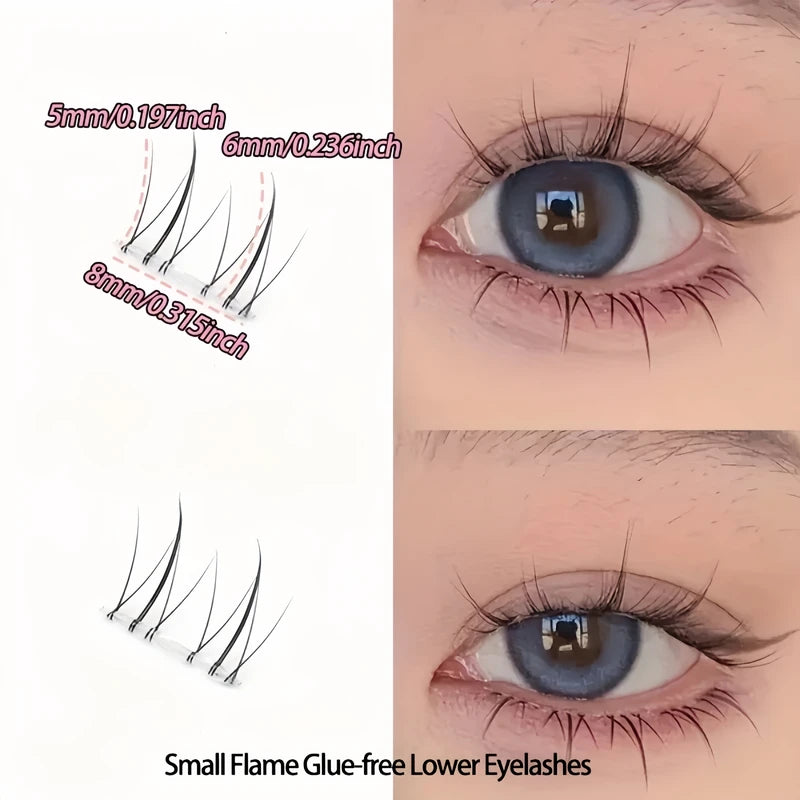 240 Clusters of False Eyelashes, Glue-Free, Natural Look, Soft Segmented Stems