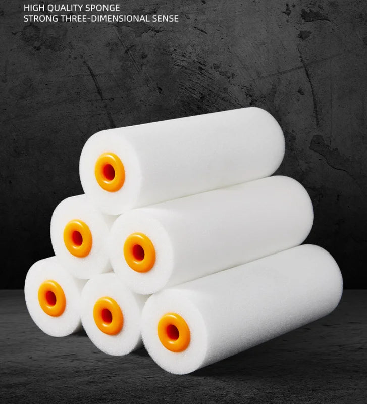 Mini Foam Paint Roller Sleeves 10 Pack - Durable Lint-Free 4-inch Refills for Walls & Furniture
