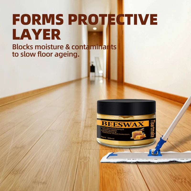 Wood Care Beeswax Solid Furniture Polish with Natural Scent - Waterproof & Restores Wooden Surfaces