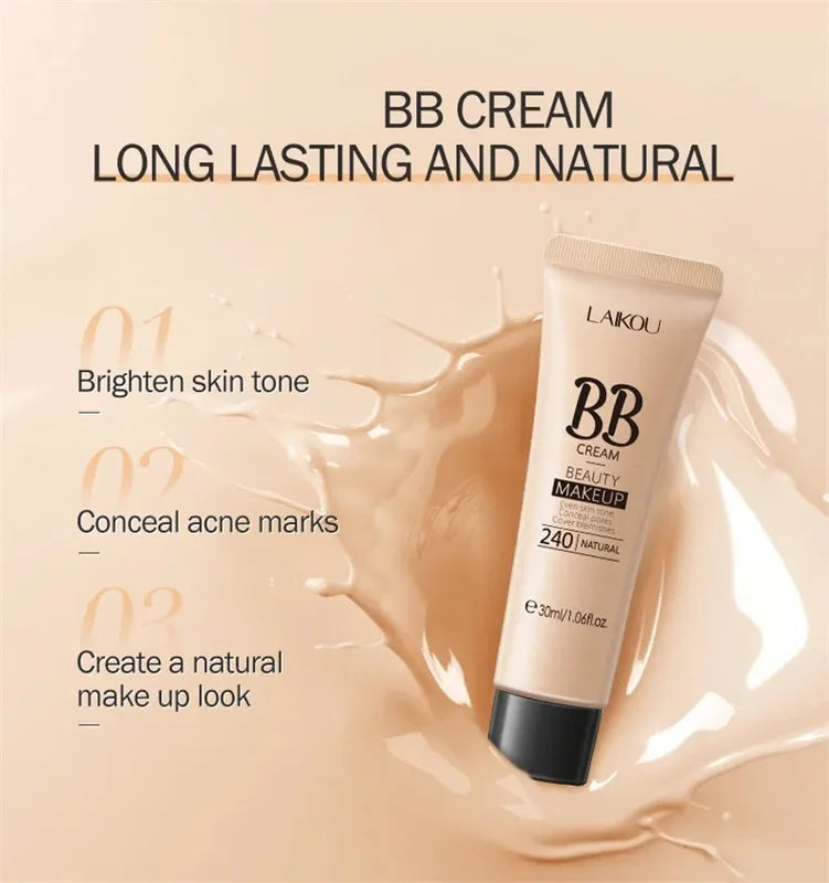 Long Lasting Waterproof BB Cream Foundation with Acne Cover - 11 Color Options