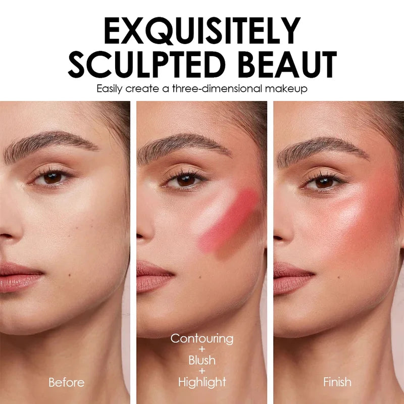 4-Pack Waterproof Face Makeup Sticks for Contouring and Highlighting - Long-Lasting Blush & Shimmer Set for Beginners Women