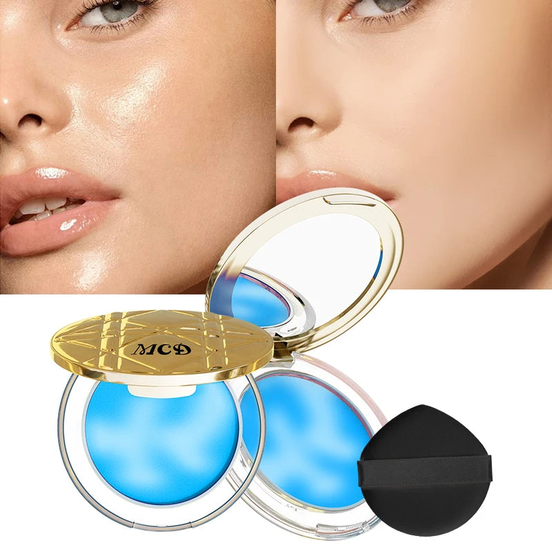 Oil-Control Full Coverage Matte Face Powder with Puff - Multiple Colors