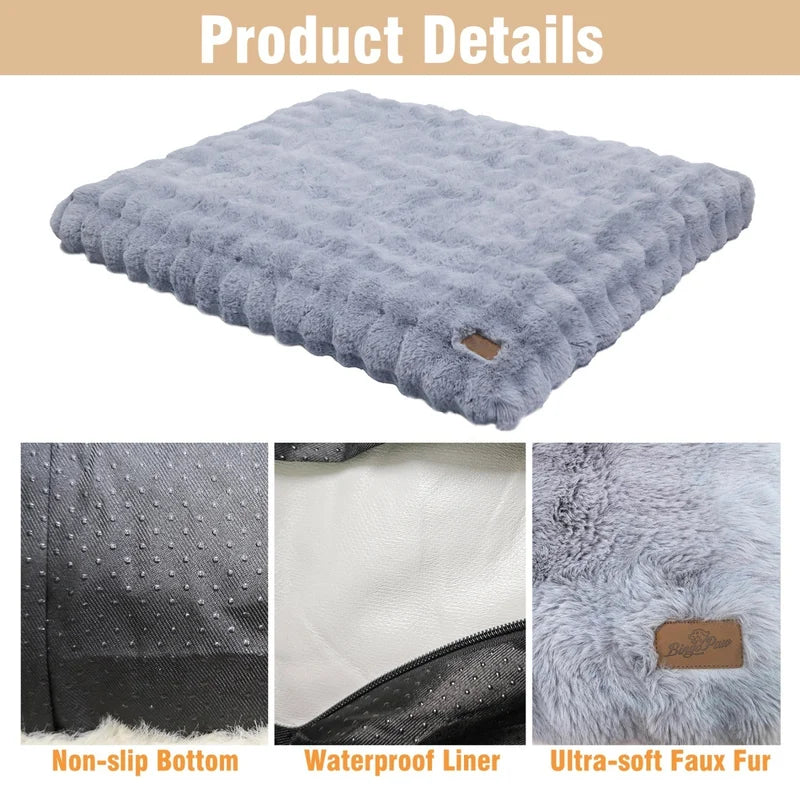 Ultra-Soft Plush Pet Bed with Thick Foam Base for Dogs and Cats