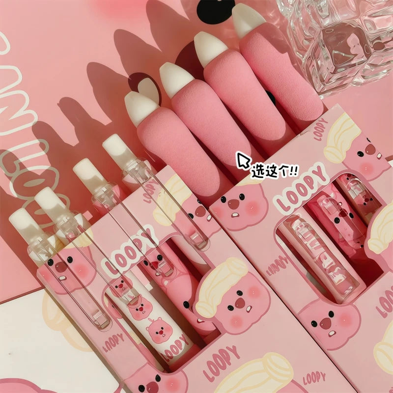 4Pcs Loopy Ballpoint Pens Set - Cute Cartoon Beaver Quick-Dry Gel Ink Signature Pens for Students & Gift