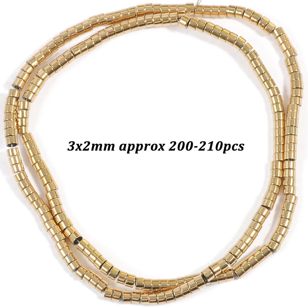 Natural Stone AAA+ Hematite Spacer Beads for Jewelry Making 15''