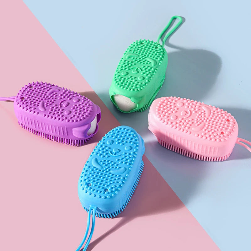 Silicone Body Brush Exfoliating Shower Scrubber for Bath & Massage