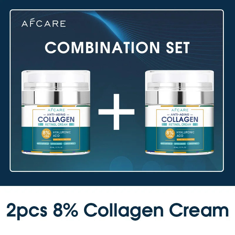 8% Collagen Face Cream with Hyaluronic Acid & Retinol - Anti-Aging Moisturizer for All Skin Types