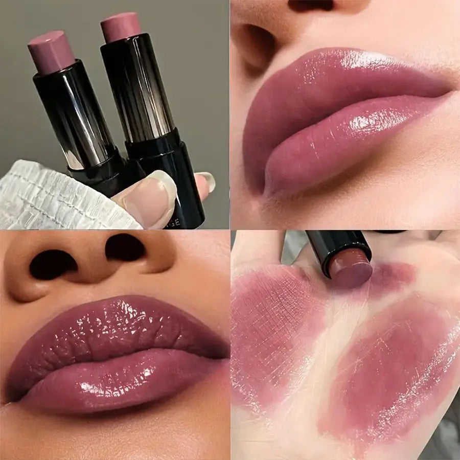 Waterproof Long-Lasting Lipstick with Mirror - Moisturizing Natural Lip Makeup
