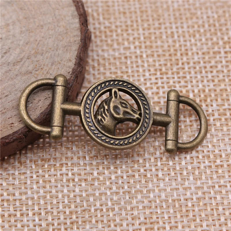 Horse Charms Pendants for Jewelry Making 43x17mm 2 Colors 5pcs - DIY Bracelet Findings