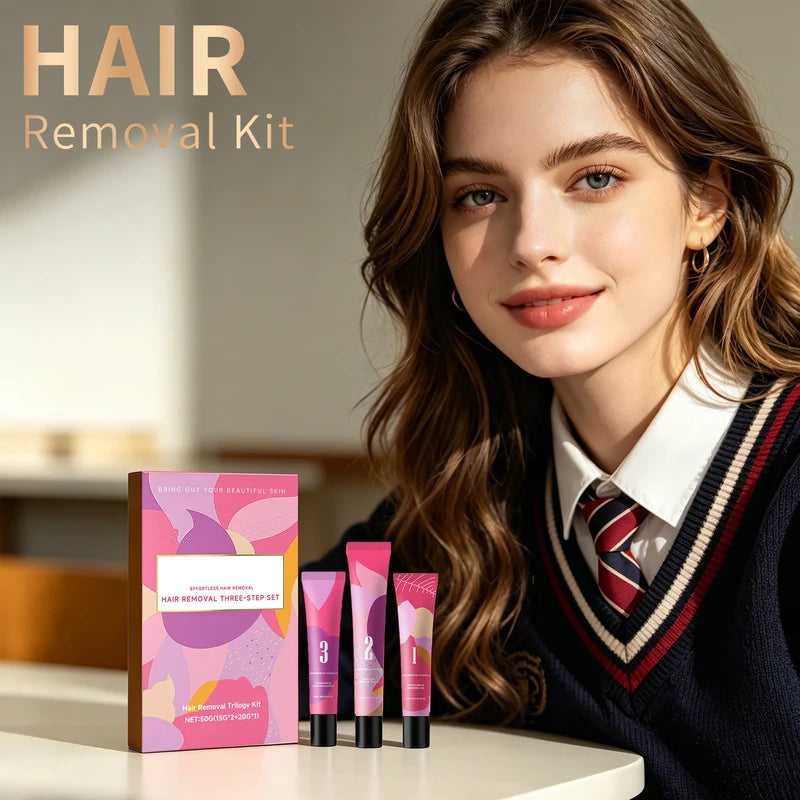 Hair Removal Cream Set for Face and Body - Permanent, Sensitive Skin Care Kit