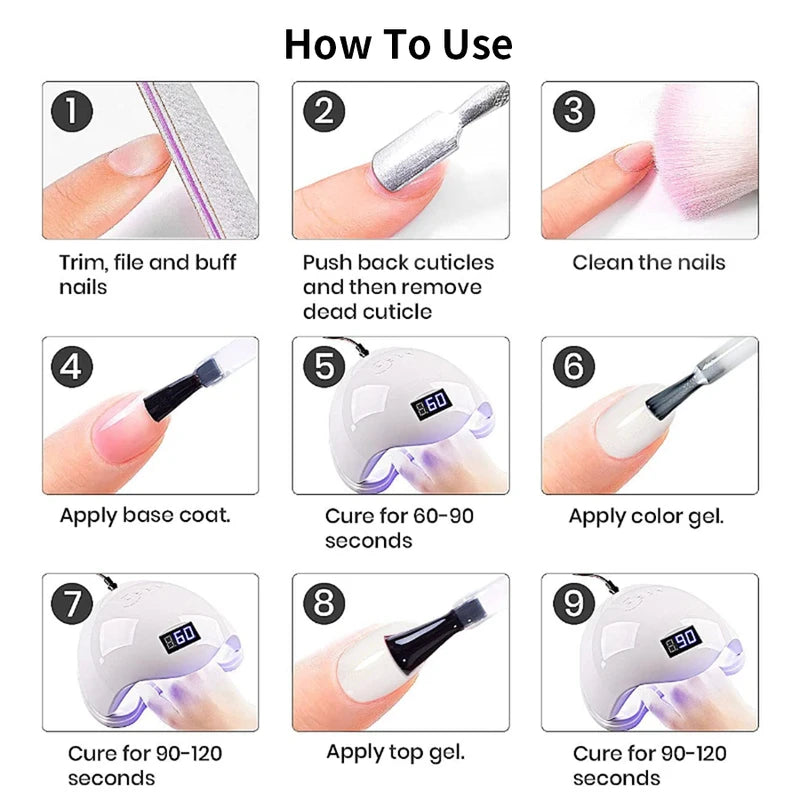 Milky White Glitter Gel Nail Polish - Sparkling UV LED Varnish for Summer