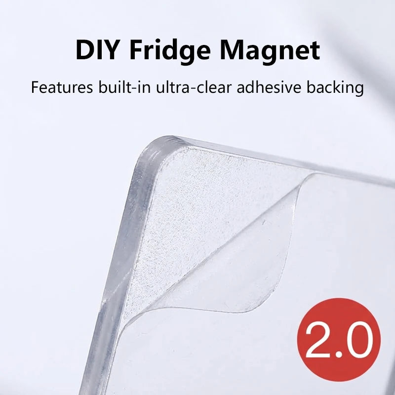 DIY Acrylic Magnet Kit for Fridge Decor - Customizable Photo and Postcard Set, 9-50 Pieces