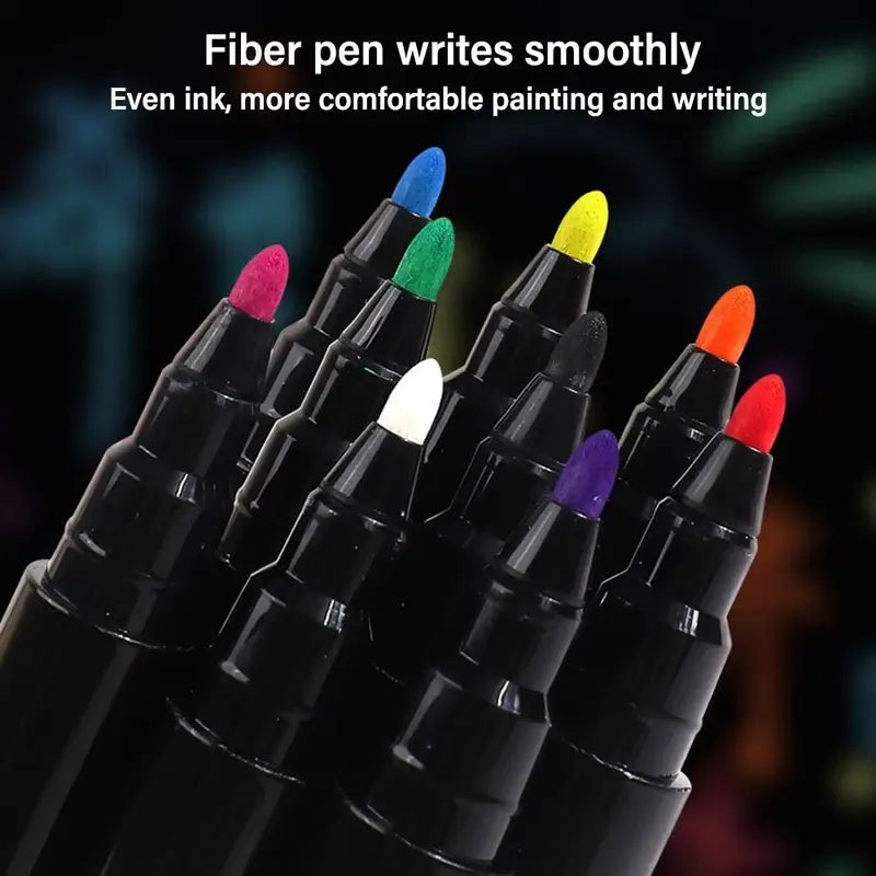 Liquid Chalk Markers for Whiteboards Glass & Surfaces - Vibrant Colors, Erasable & Dust-Free