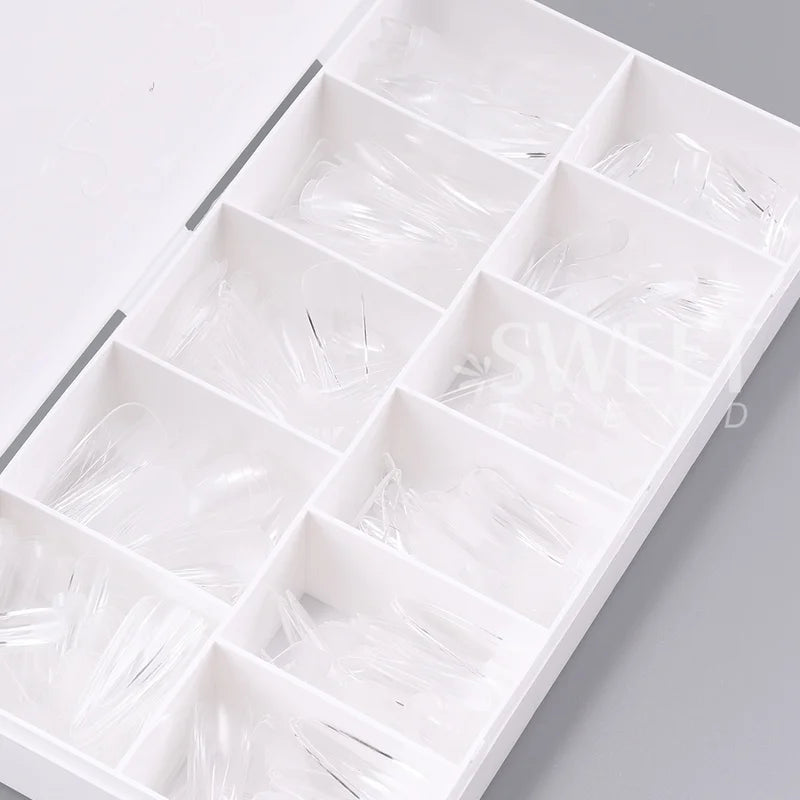 550pcs Soft Gel Nail Tips Medium Short Almond Coffin Full Cover Matte Extension Set
