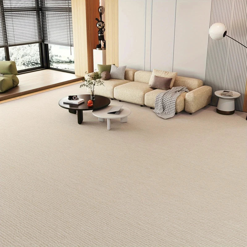 Self-Adhesive Rug for Kitchen and Bedroom 50cm x 2m Solid Color Water-Resistant Carpet