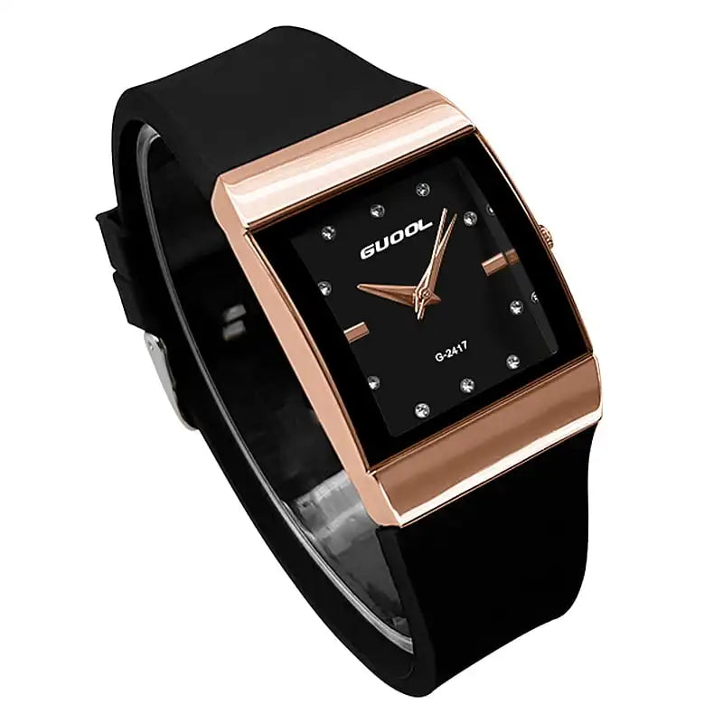 Unisex Quartz Watches with Square Dial - Fashionable Luxurious Timepieces