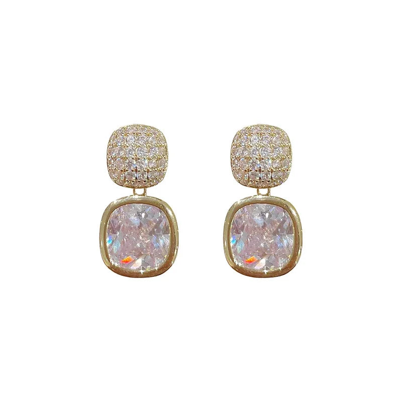 Colorful Zircon Ear Stud Earrings for Women Jewelry Party & Daily Wear