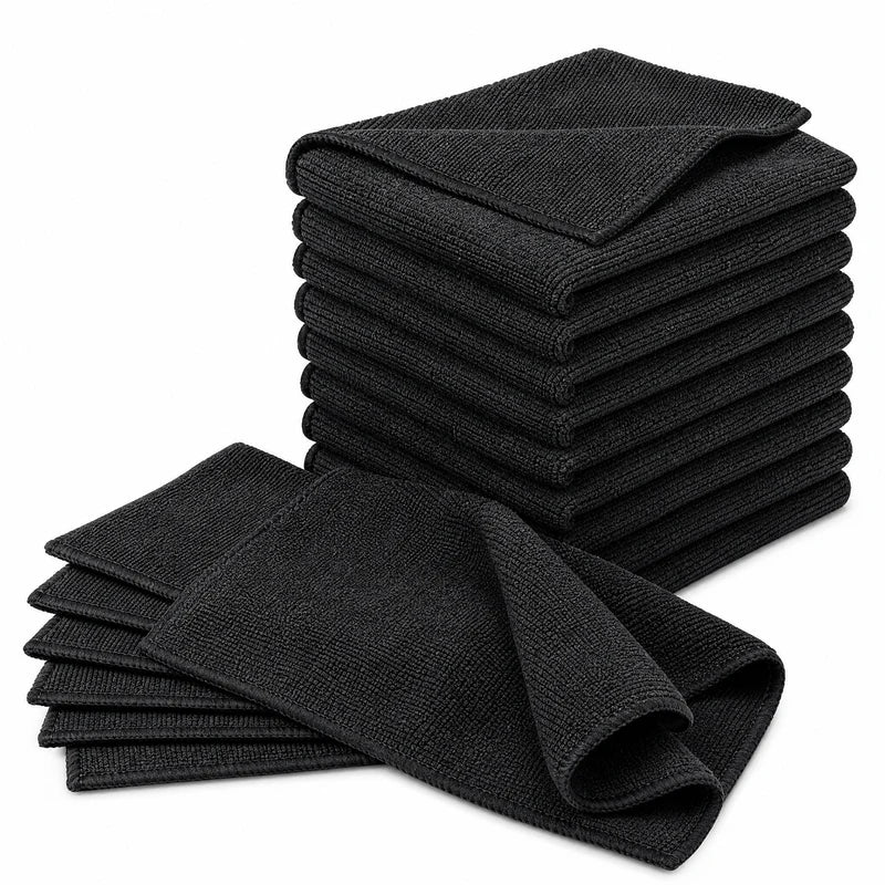 Heavy Duty Microfiber Cleaning Towels 10-Pack - Ultra Soft & Absorbent, Dry & Wet Use