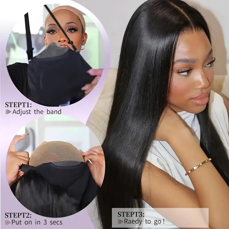 Pre Plucked Human Hair Wigs 4x4 & 5x5 Closure, Brazilian Natural Black, 20-38 Inch