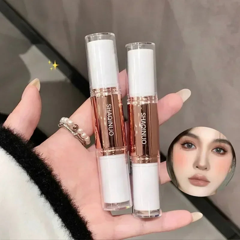 Face Contouring Stick with Highlighter and Bronzer Dual-Ended Makeup Pencil - Long-Lasting 4g x 2