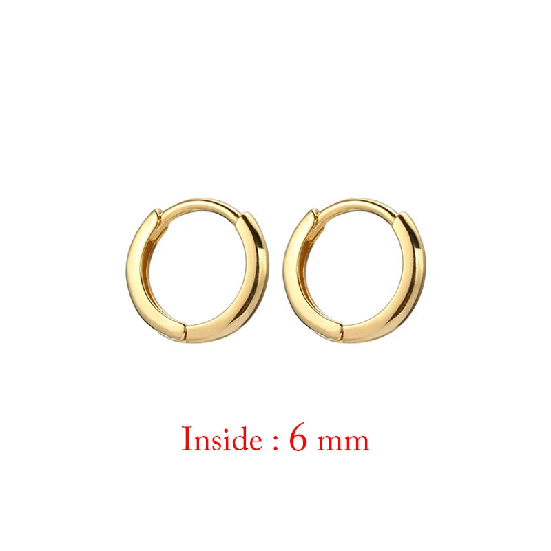 Minimal Glossy Hoop Earrings for Women and Men - Tiny Cartilage Piercings, Trendy Gold & Silver Options