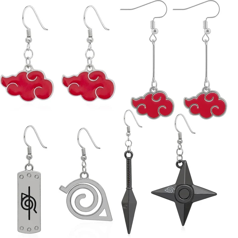 Anime Naruto Jewelry Drop Earrings Sharingan Akatsuki Pendant Accessories for Cosplay and Gifts