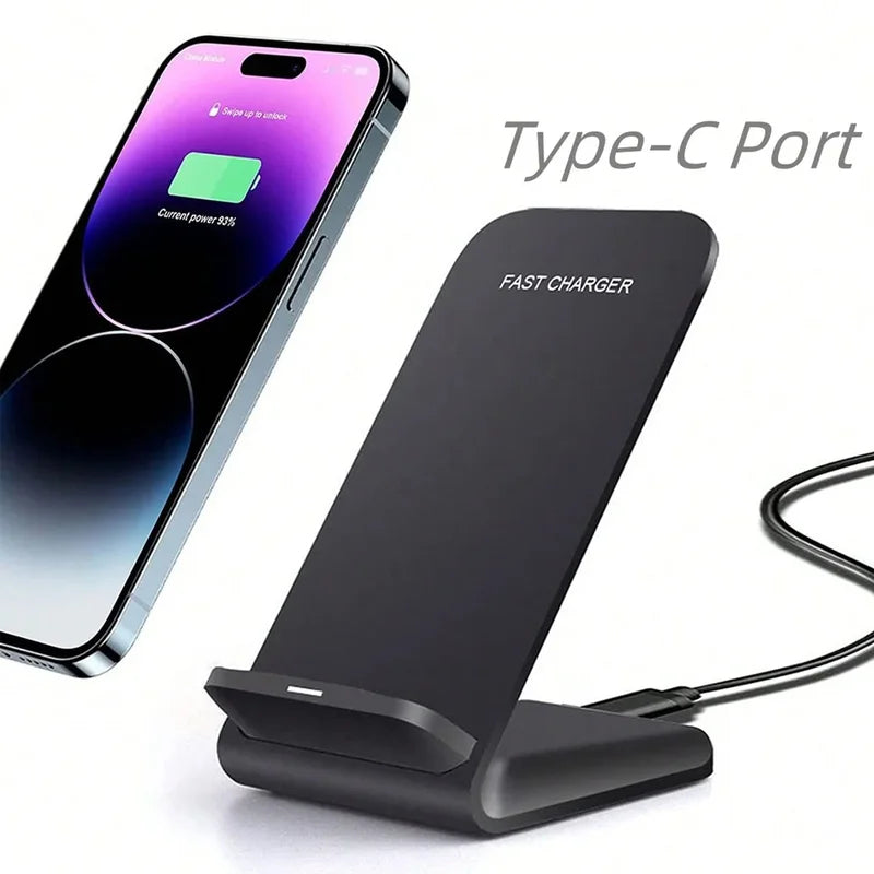 Wireless Charging Stand Fast Support for Samsung, iPhone, Xiaomi - Qi Quick Charger