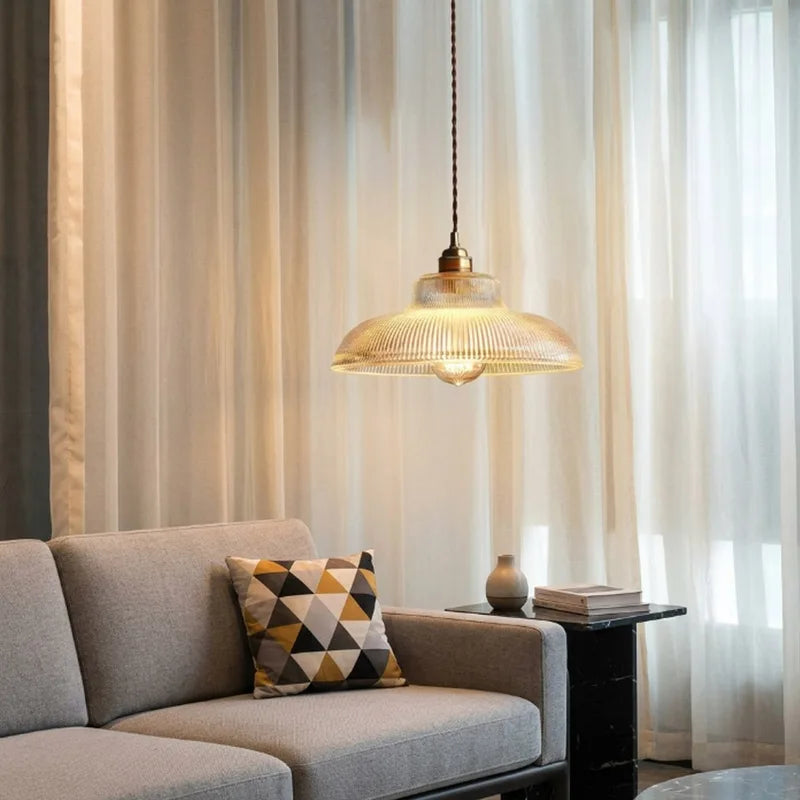 Vintage Glass Pendant Light - Indoor Hanging Lamp for Living Room & Bedroom