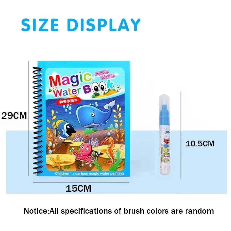 Children's Reusable Watercolor Painting Book with Refill Water Pen - Animal Cartoon Art Toy