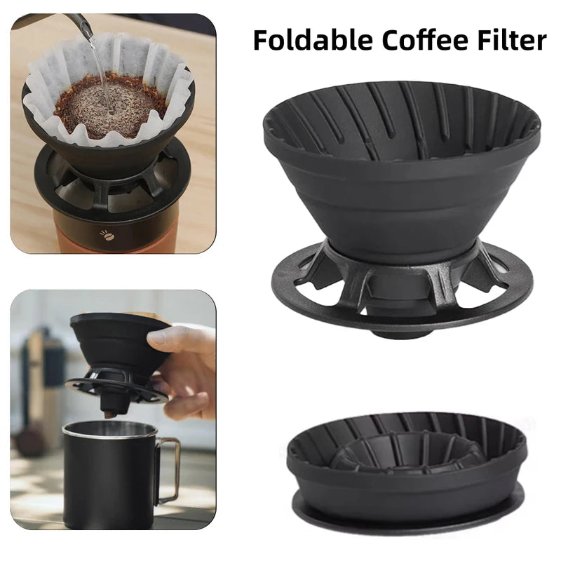 Reusable Silicone Coffee Filter for Camping and Home Brewing - Fits 1-2 Cups