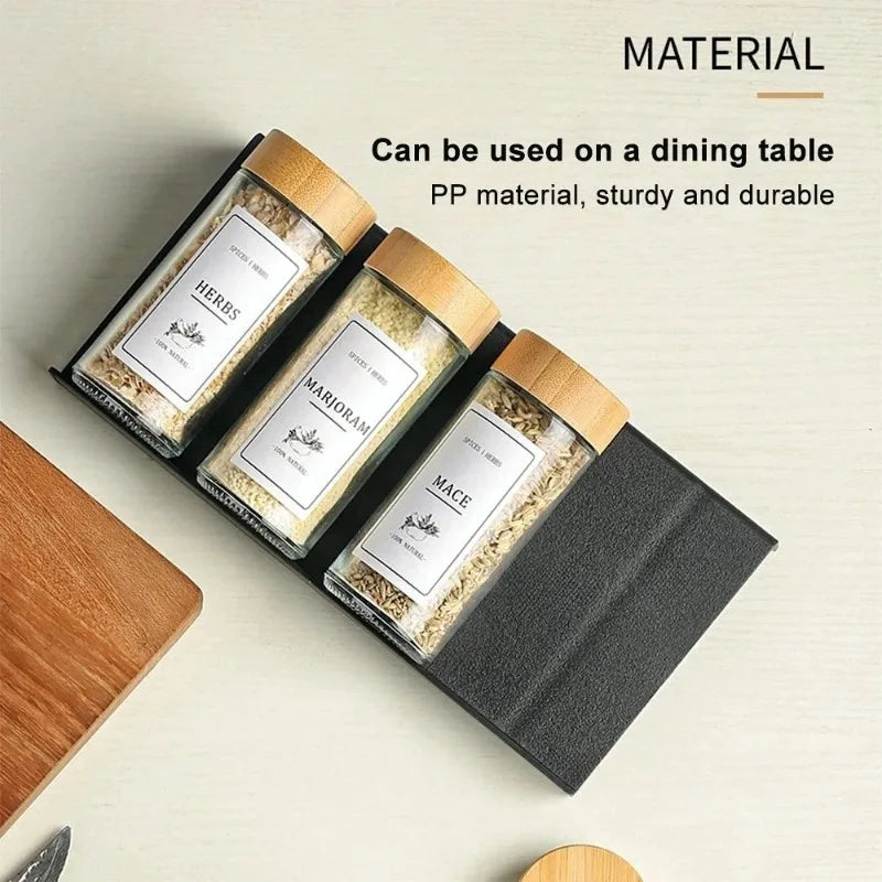 Adjustable 4-Layer Kitchen Spice Drawer Organizer for Jars and Bottles