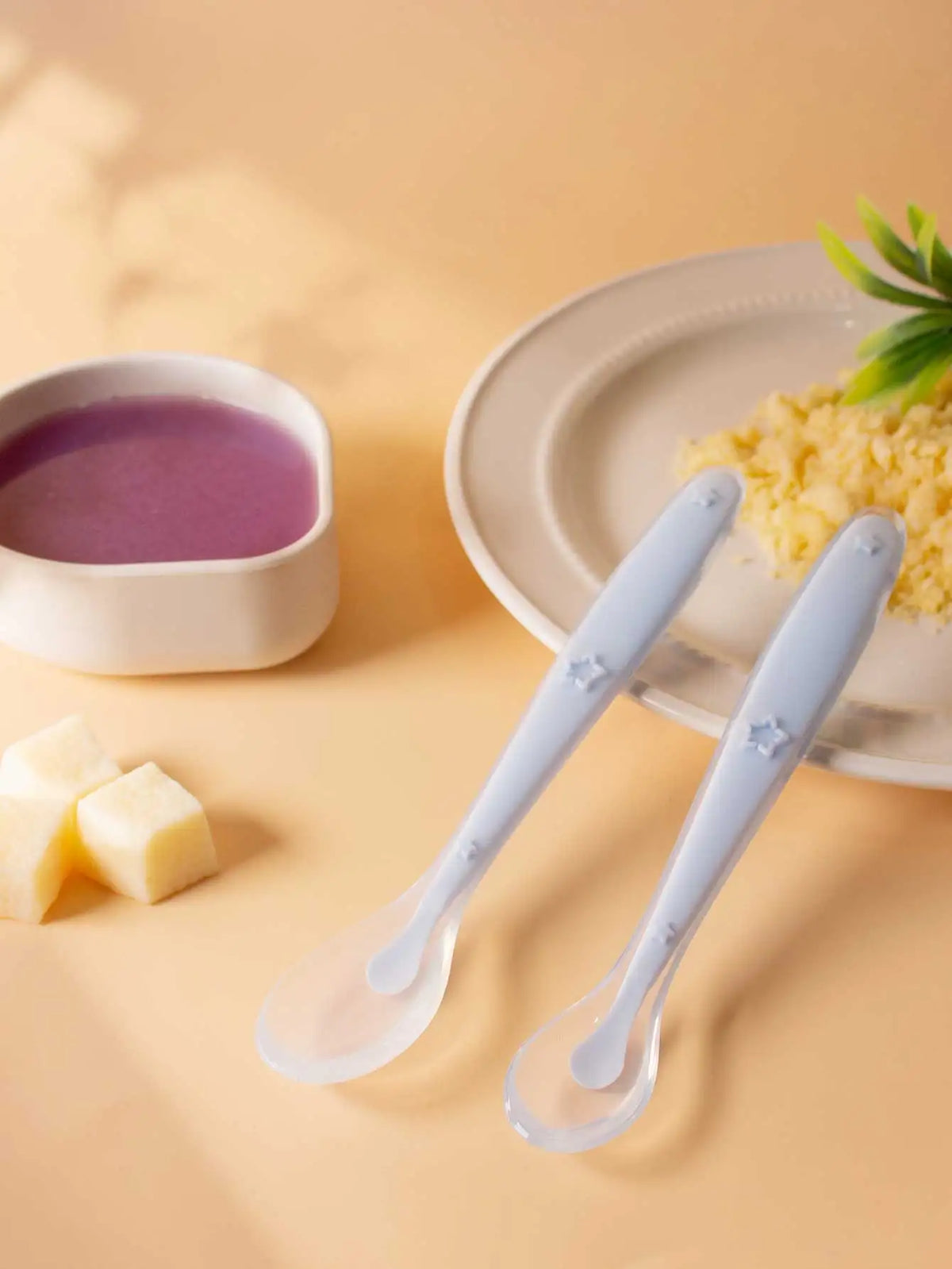 Baby Silicone Feeding Spoon Set - Soft, Reusable, Training Utensils for Babies