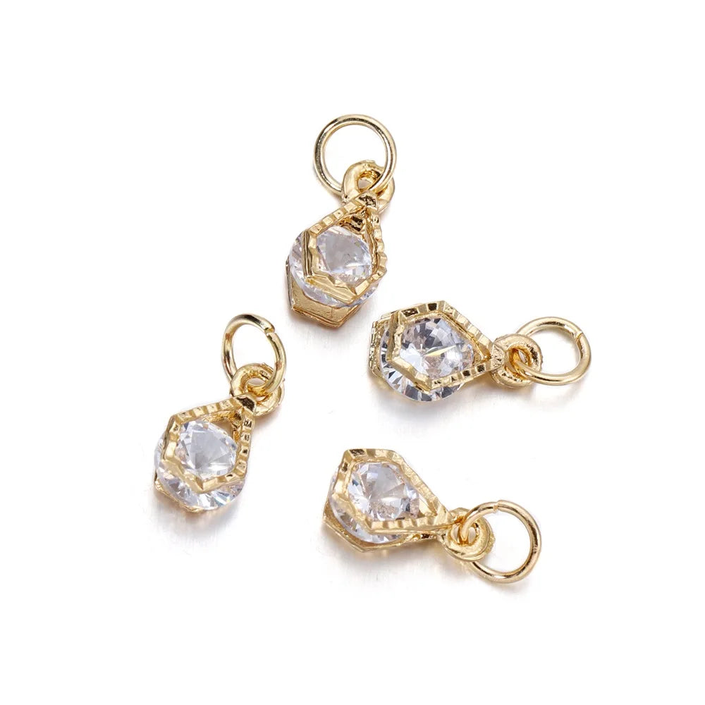 10Pcs Alloy Rhinestone Heart Charms for DIY Earrings & Necklace Making