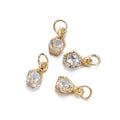 10Pcs Alloy Rhinestone Heart Charms for DIY Earrings & Necklace Making