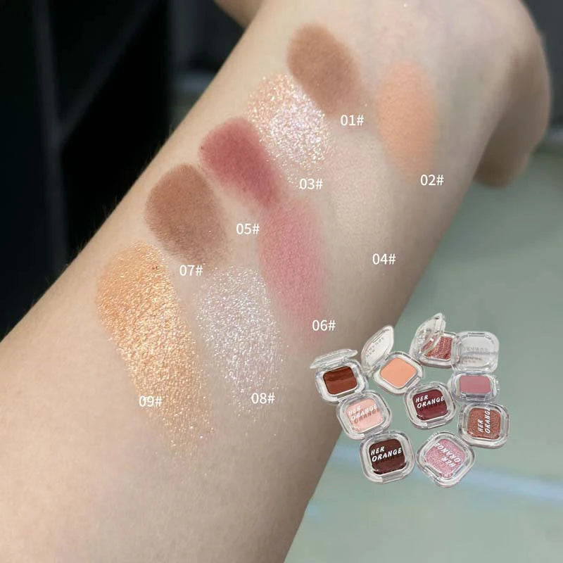 Monochrome Eyeshadow Palette with Glitter Matte Shades - Waterproof, Long-Lasting Makeup