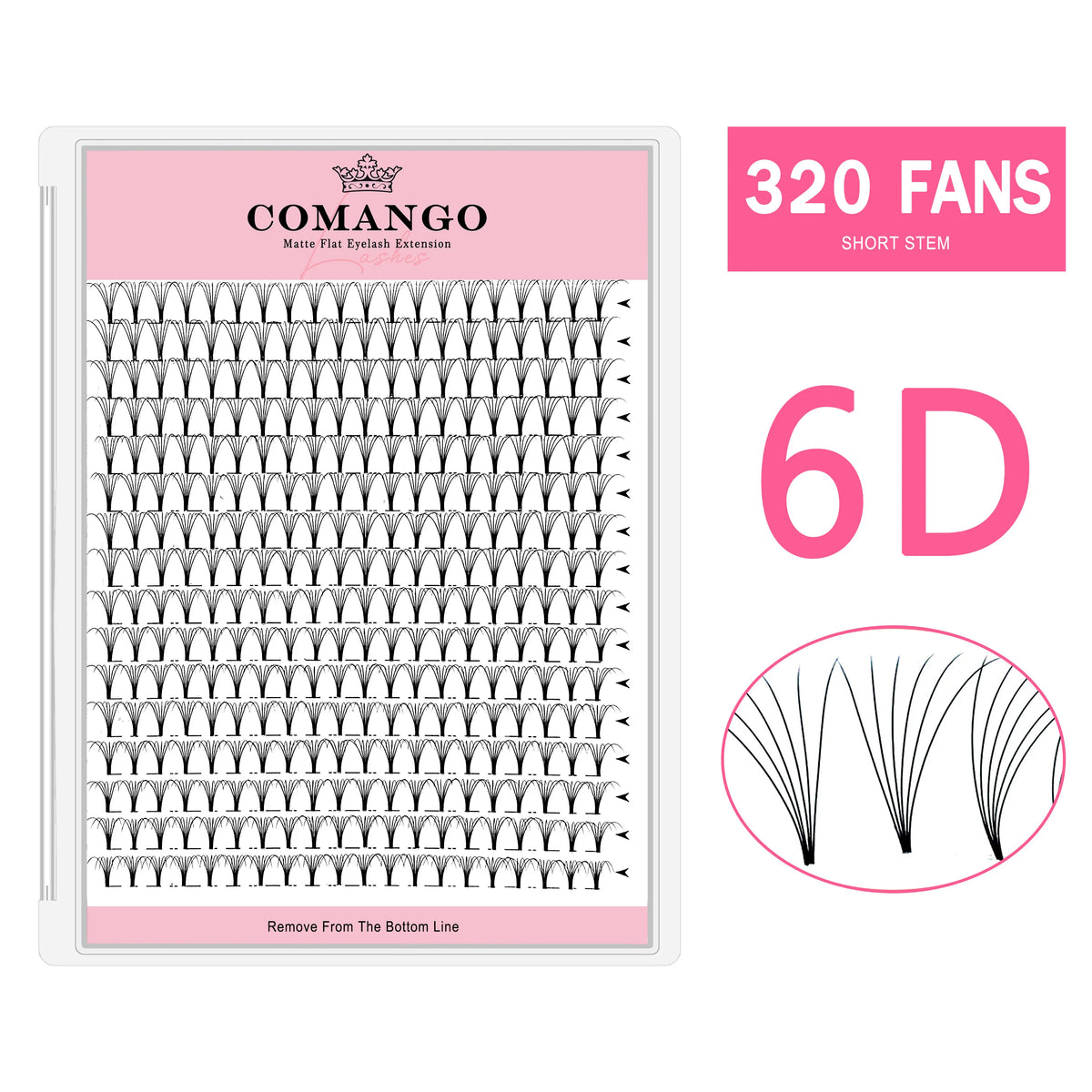 False Eyelash Extensions 3D/4D/5D/6D/8D/10D Premade Volume Fans Faux Mink Short Stem
