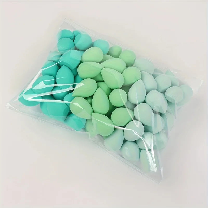Mini Makeup Sponge Set 50pcs - Flawless Foundation Blending Wet Dry All Skin Types