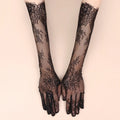 Long Mesh Gloves for Halloween Wedding Party Accessories - Irregular Lace Design